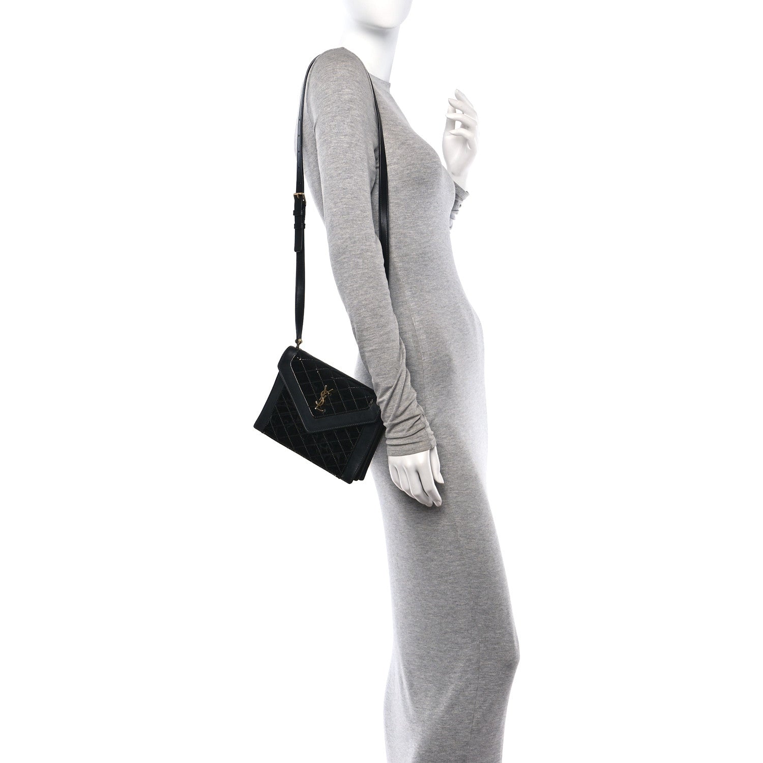 Saint Laurent Lambskin Patent Quilted Mini Gaby Satchel Black 2 of 10