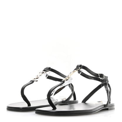 Saint Laurent Calfskin Nu Pieds 05 Sandals 37 Black 4 of 9