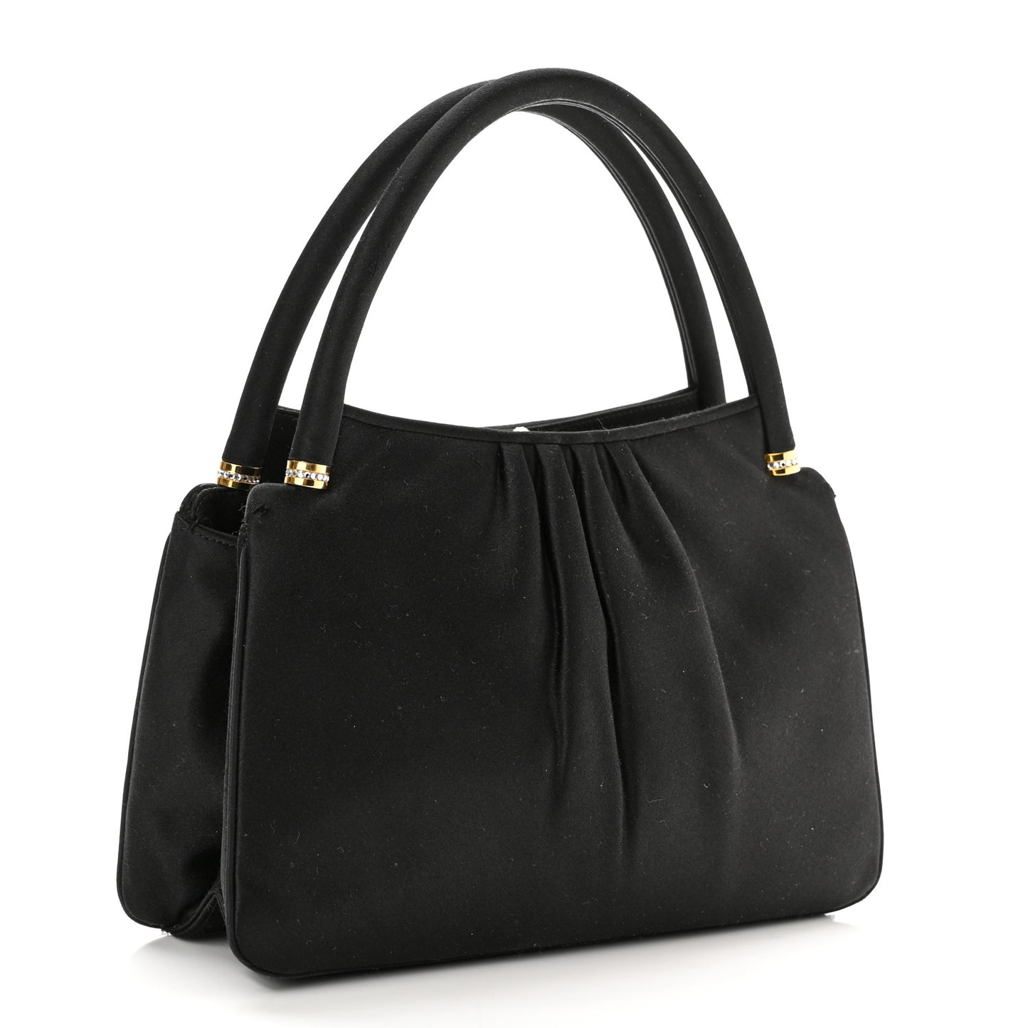 Swarovski Crystal Satin Evening Bag Black