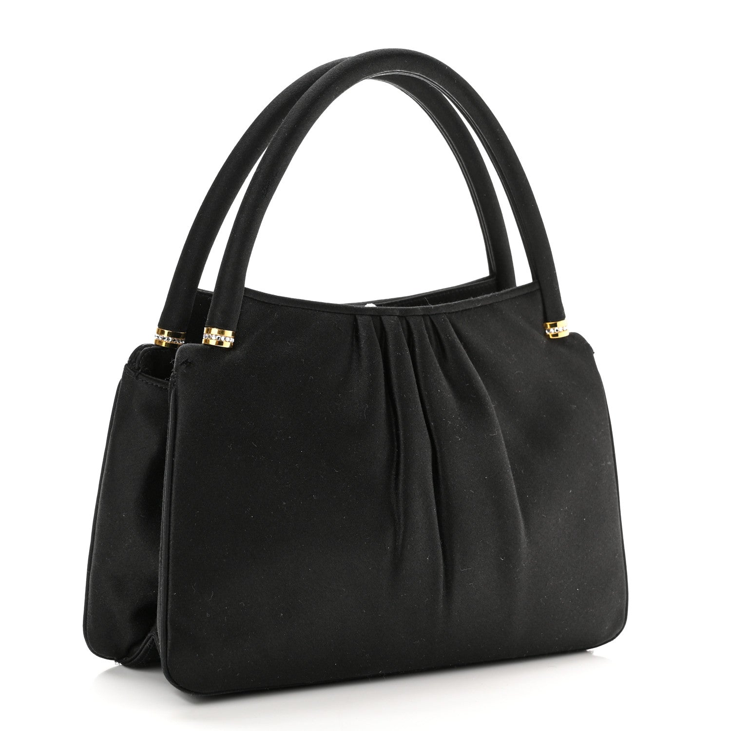 Judith Leiber Swarovski Crystal Satin Evening Bag Black 2 of 10