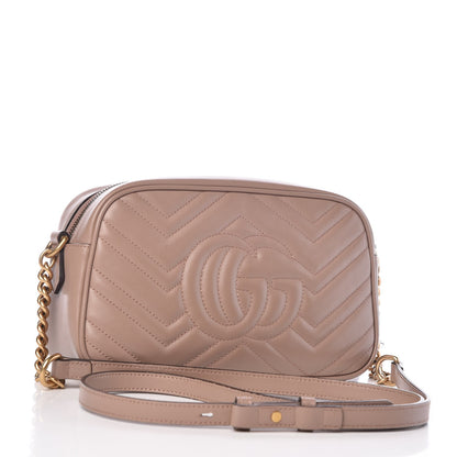 Gucci Calfskin Matelasse Small GG Marmont Chain Shoulder Bag Porcelain Rose 3 of 7