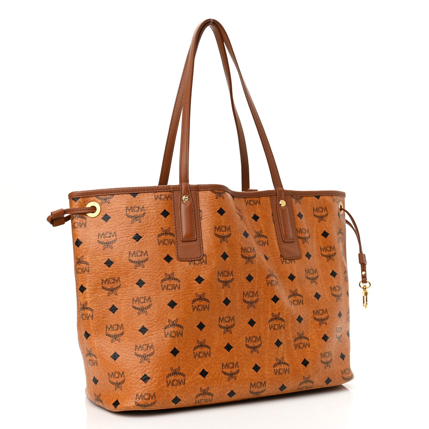 MCM Visetos Medium Reversible Shopping Tote Cognac Brown 6 of 17