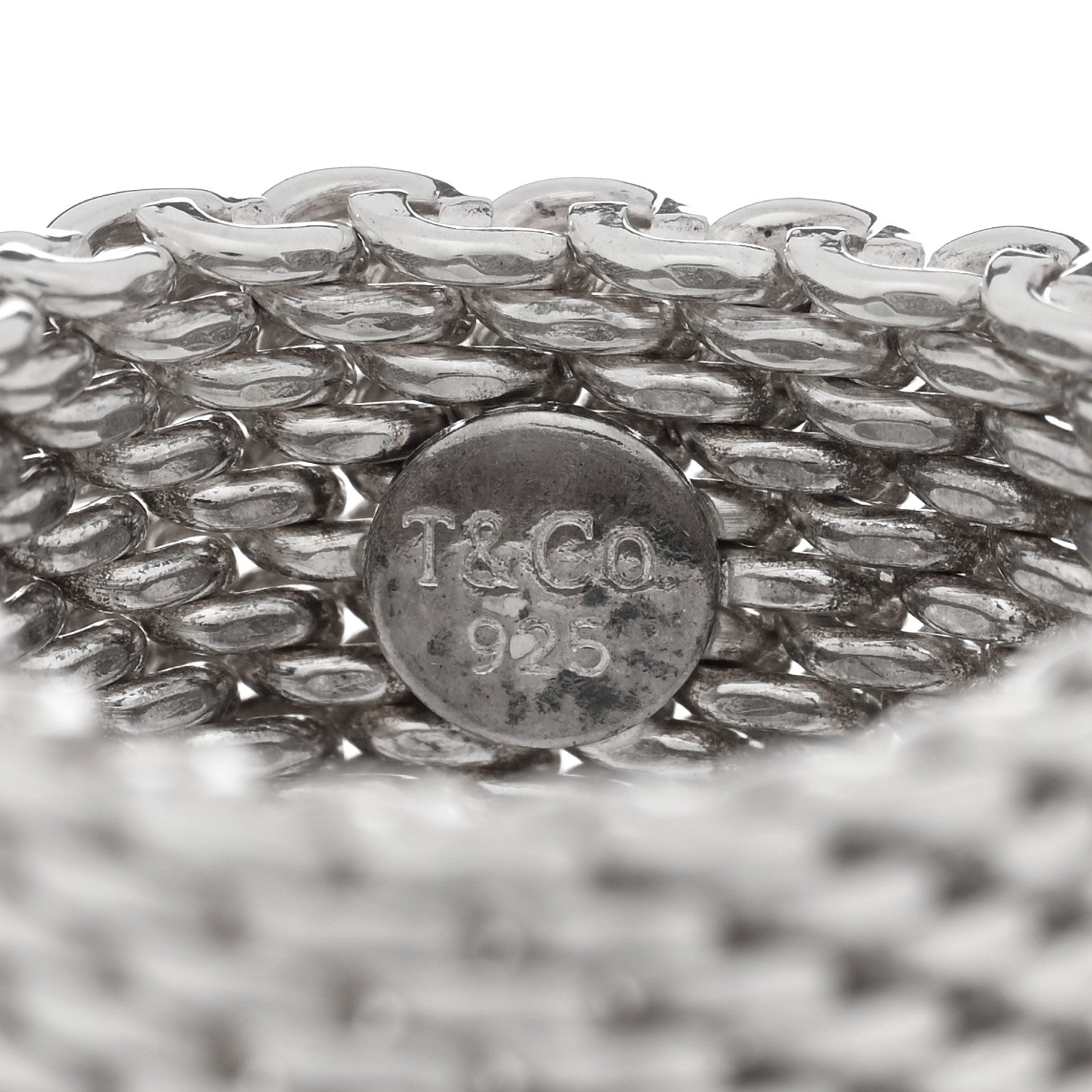 Tiffany Sterling Silver Somerset Mesh Ring 58 8.5 4 of 4