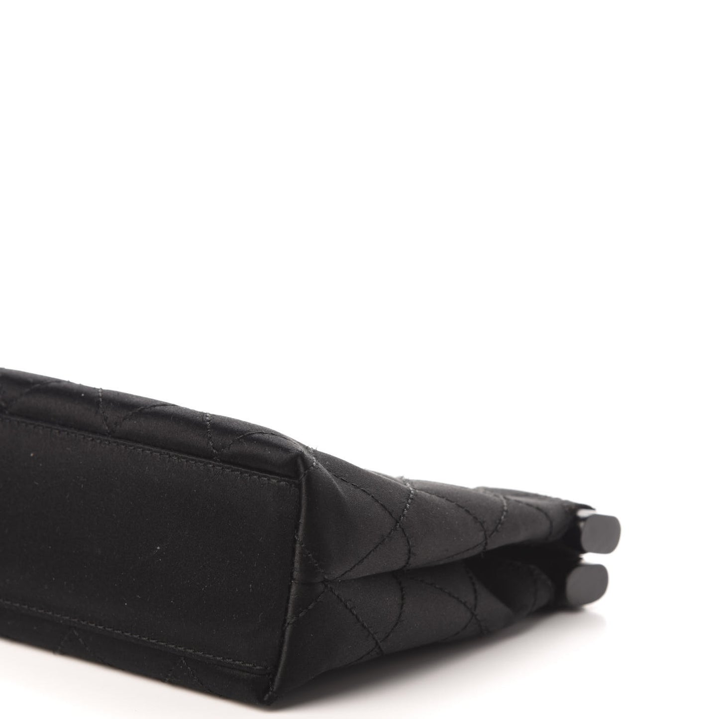 Satin Quilted Clutch Black