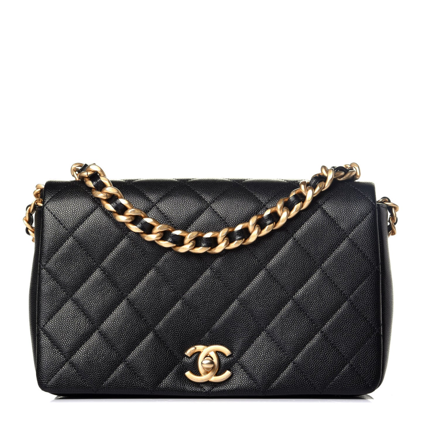 Caviar Quilted Medium Fashion Therapy Flap Bag Black