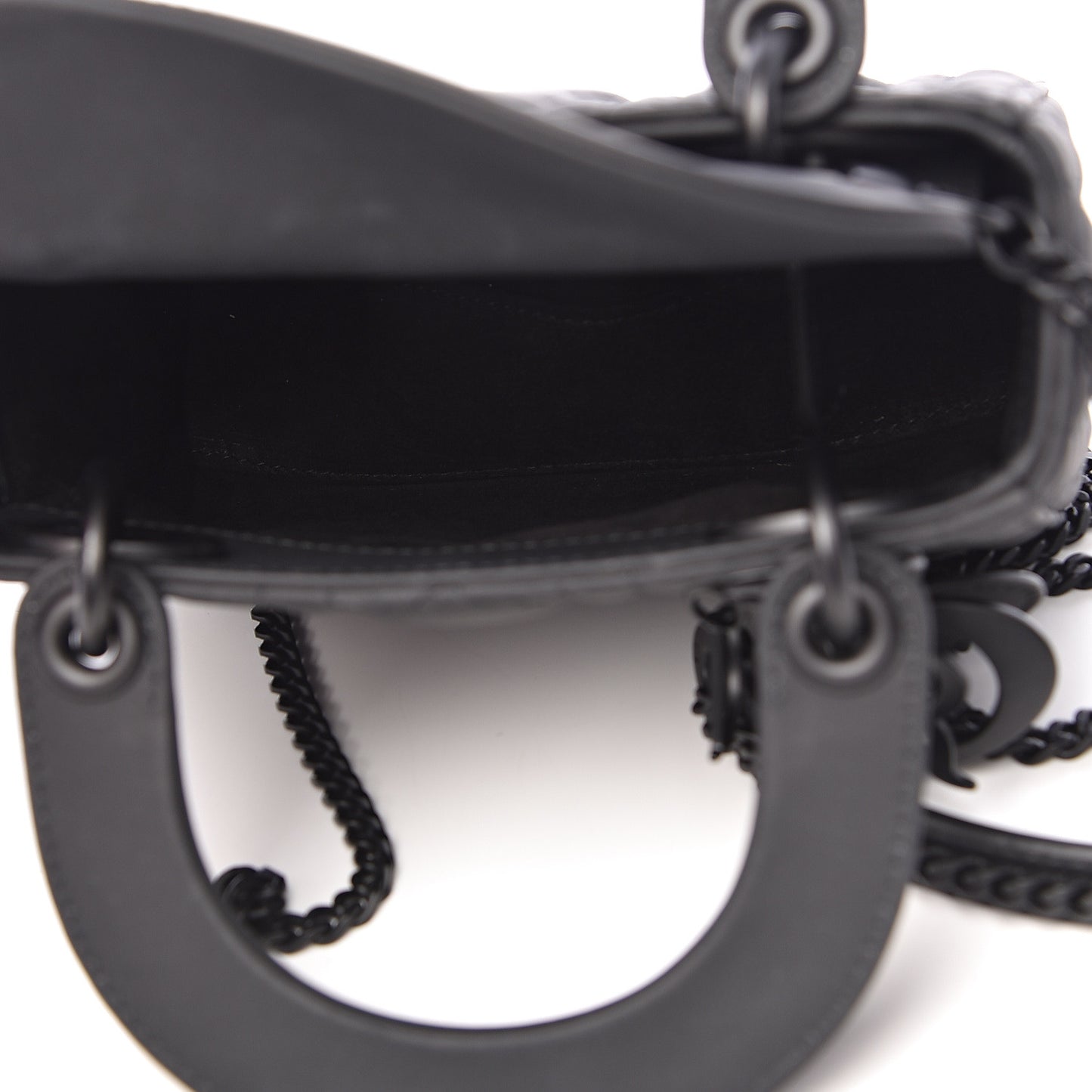 Ultra Matte Calfskin Cannage Mini Lady Dior Black