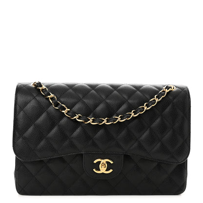 Chanel Caviar Quilted Jumbo Double Flap Black 1 of 9