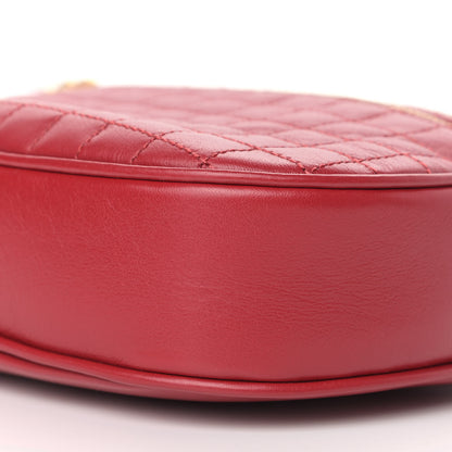 Celine Calfskin Quilted Small C Charm Bag Red 10 of 10