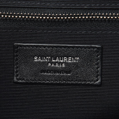 Saint Laurent Calfskin Crocodile Embossed Large Monogram Satchel Fog 7 of 20