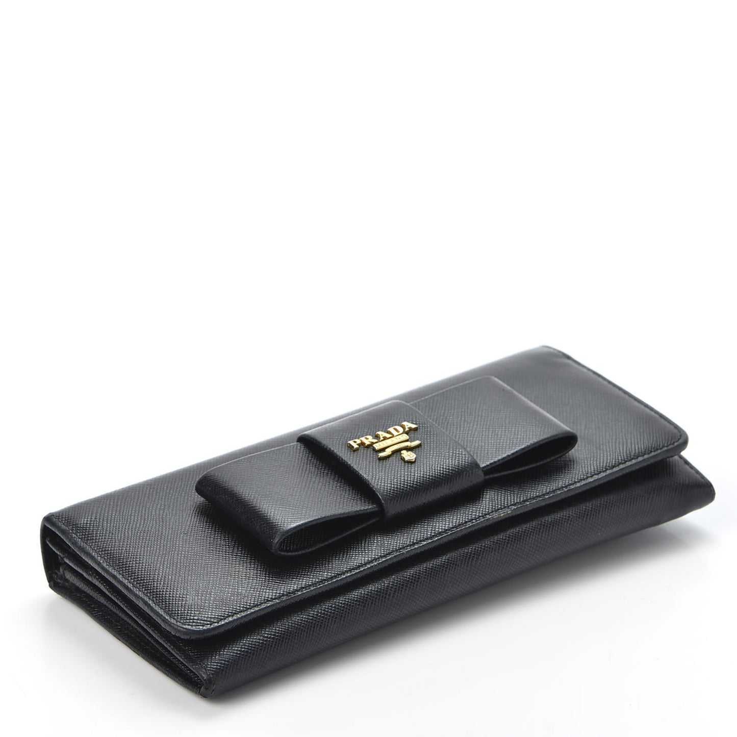 Saffiano Bow Continental Wallet Nero Black