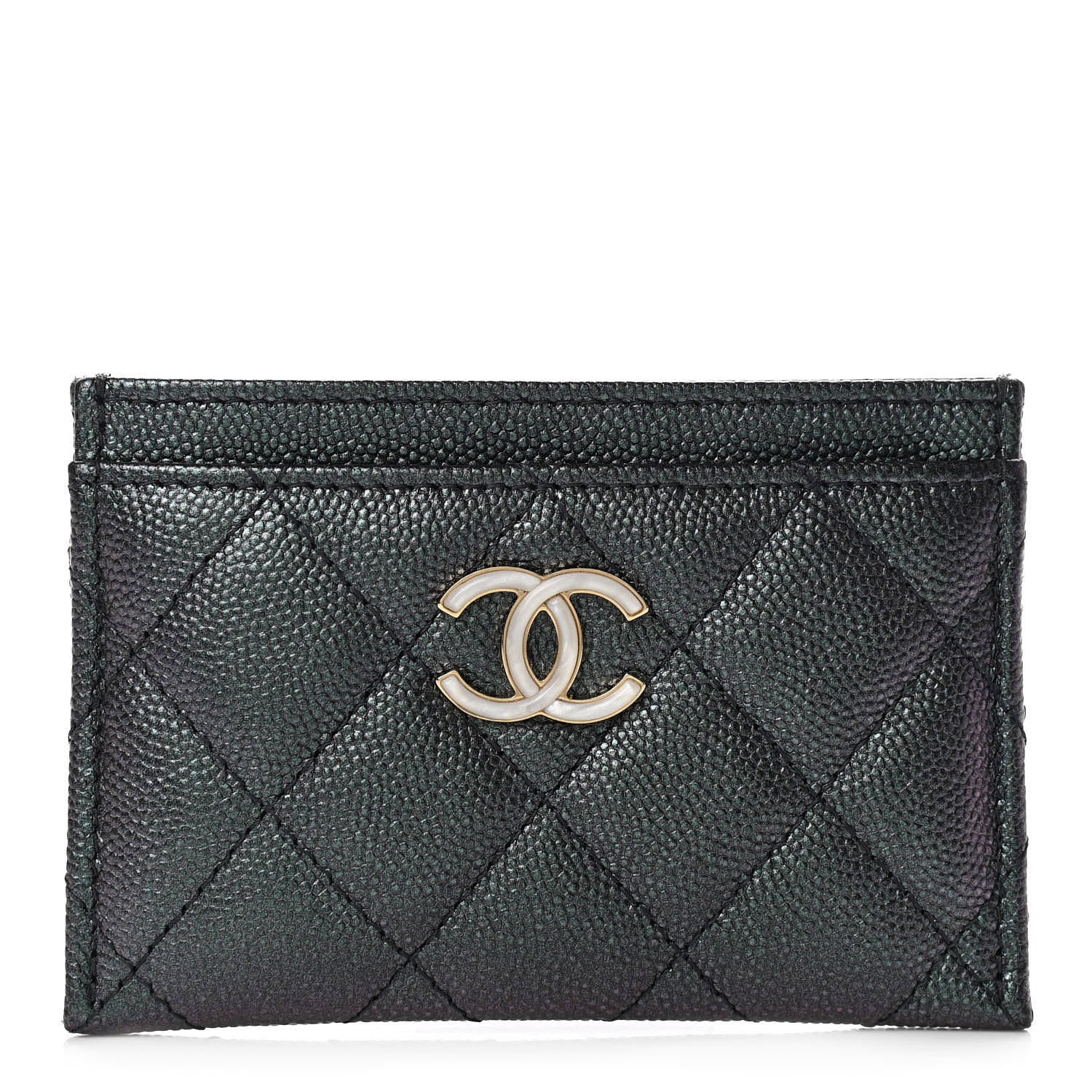 Chanel Iridescent Caviar Quilted Card Holder Black 1 of 7