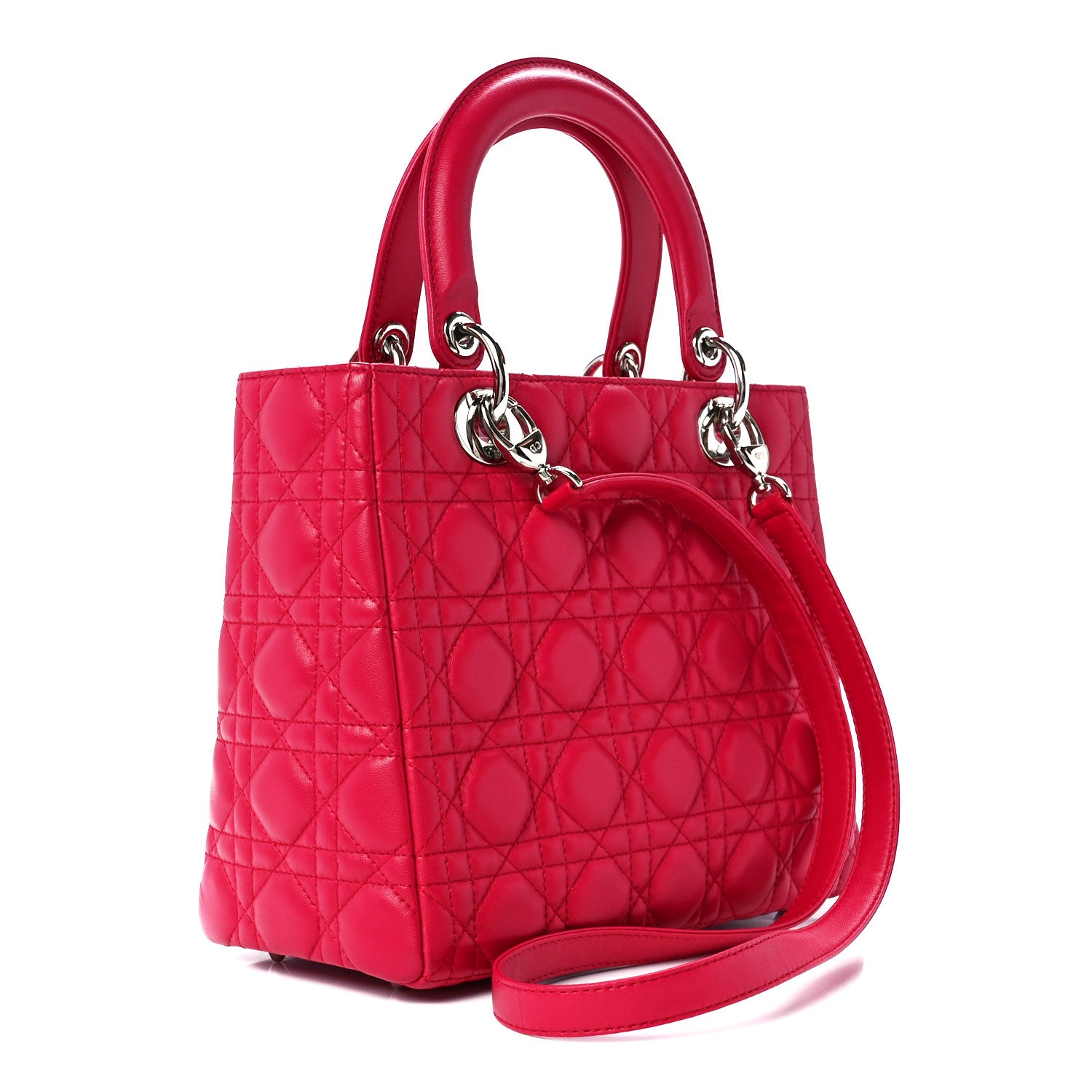 Christian Dior Lambskin Cannage Medium Lady Dior Pink 3 of 11