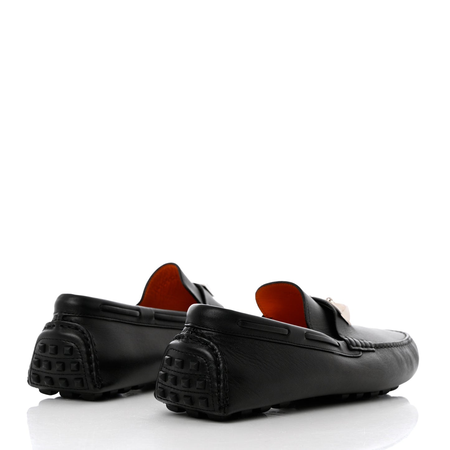 Supple Calfskin Mens Irving Driving Moccasin Loafers 42 Black