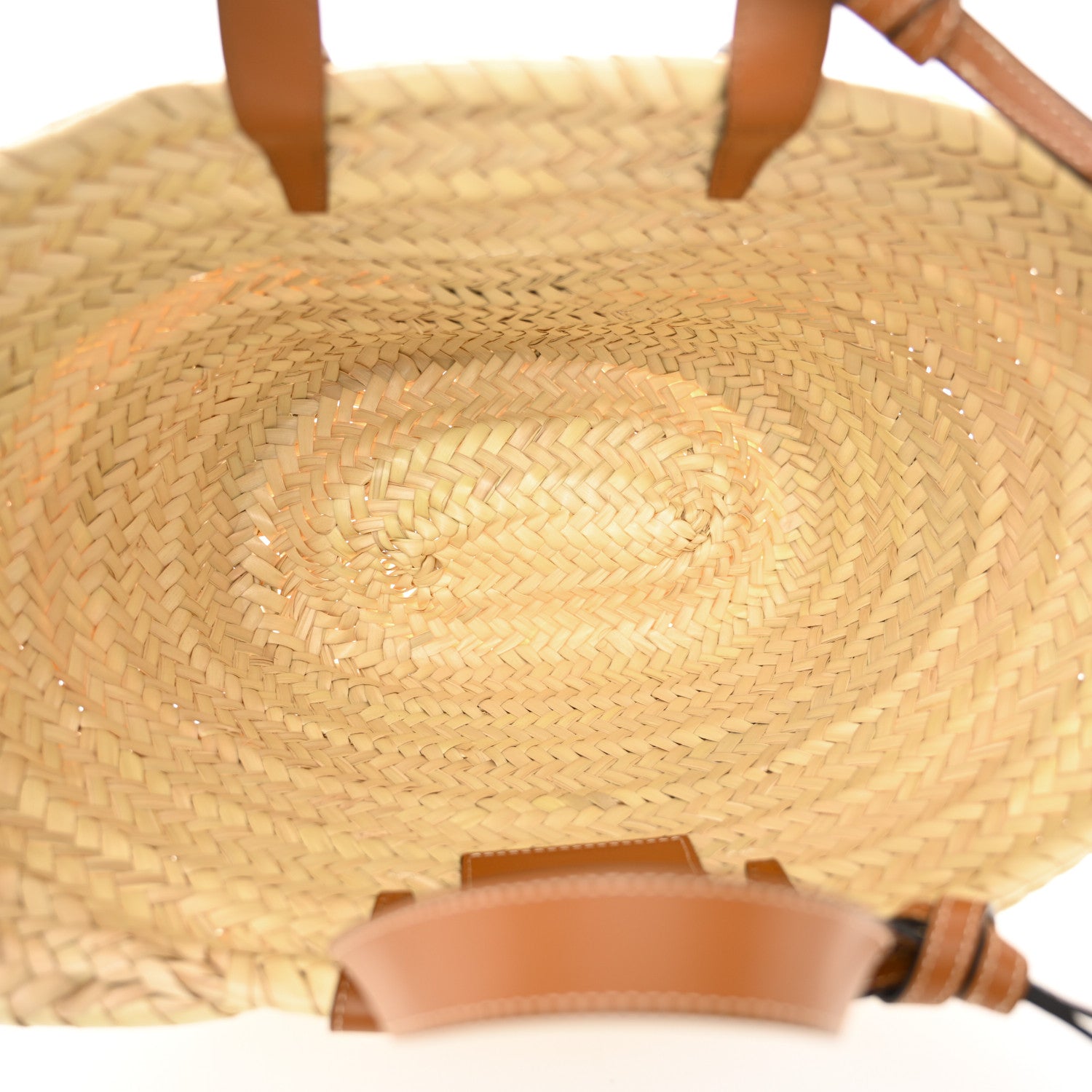Celine Palm Leaf Calfskin Triomphe Teen Panier Tan 5 of 9