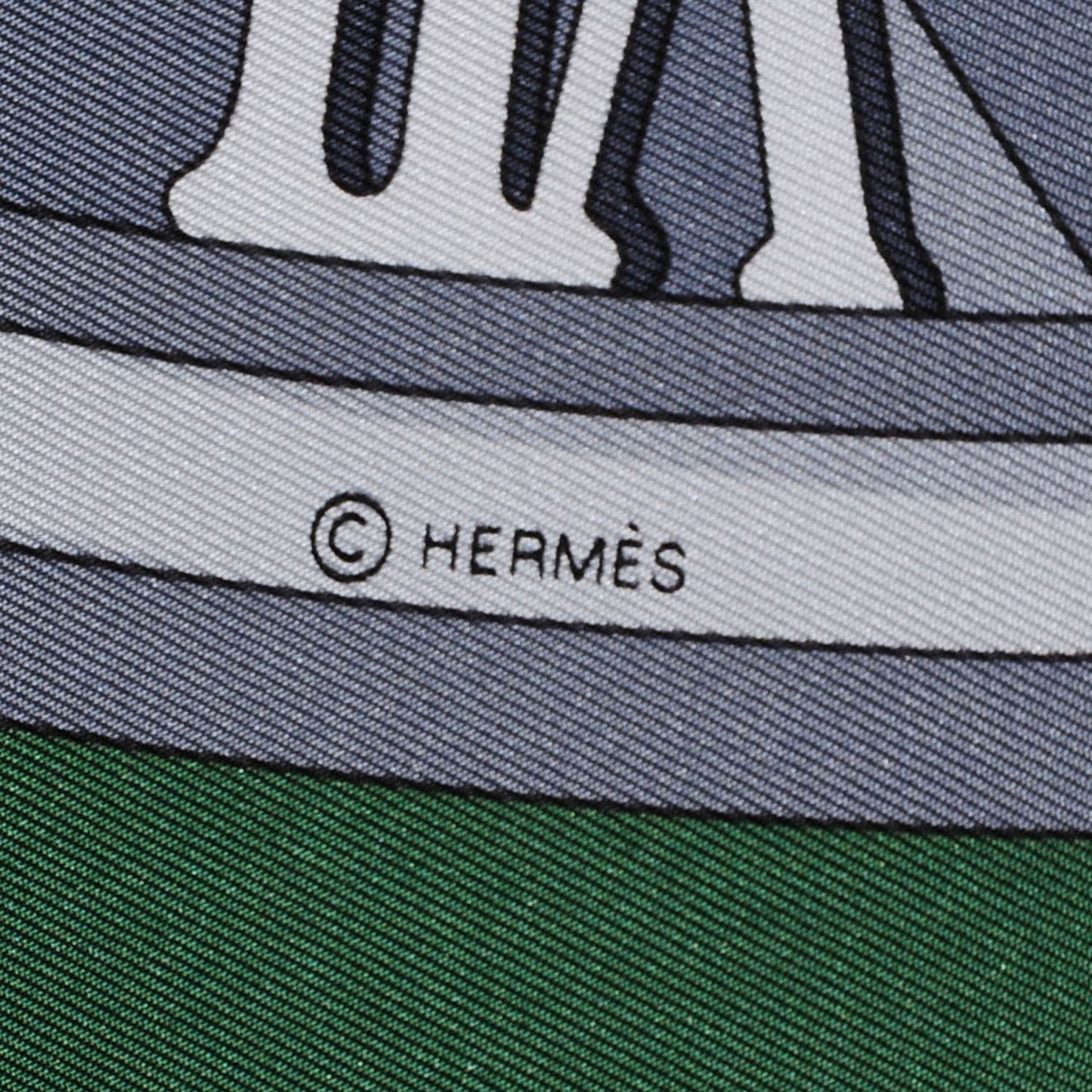 Silk Mecanique Du Temps Scarf 90 Noir Khaki Gris
