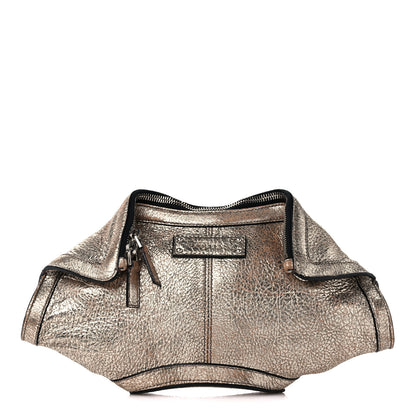 Alexander McQueen Metallic Crackled Lambskin De Manta Clutch Gold 1 of 13