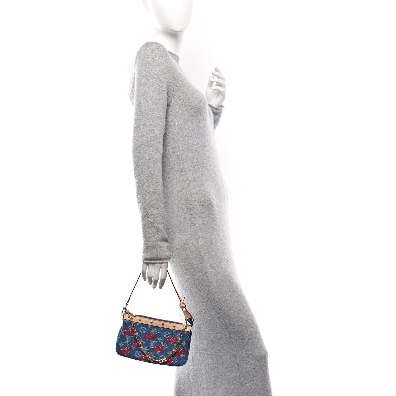 Louis Vuitton LV X TM Monogram Denim Cerises Pochette Accessories Blue 2 of 11