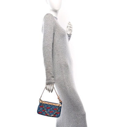Louis Vuitton LV X TM Monogram Denim Cerises Pochette Accessories Blue 2 of 11