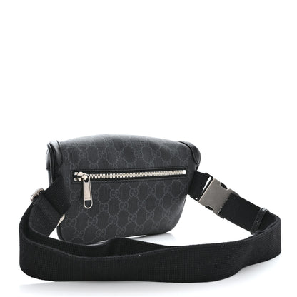 Gucci GG Supreme Monogram Textured Calfskin Retro Interlocking G Belt Bag Black 3 of 11