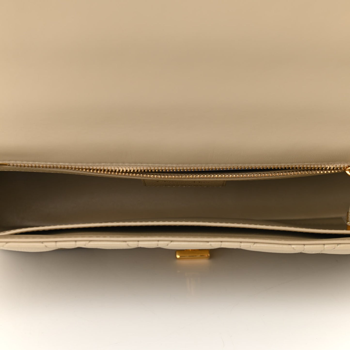 Supple Calfskin Cannage Large Caro Bag Beige