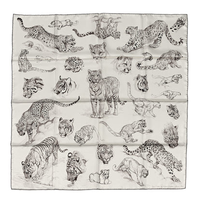 Hermes Silk Dans L'Atelier De Robert Scarf 90 Cendre Gris Sepia 1 of 4