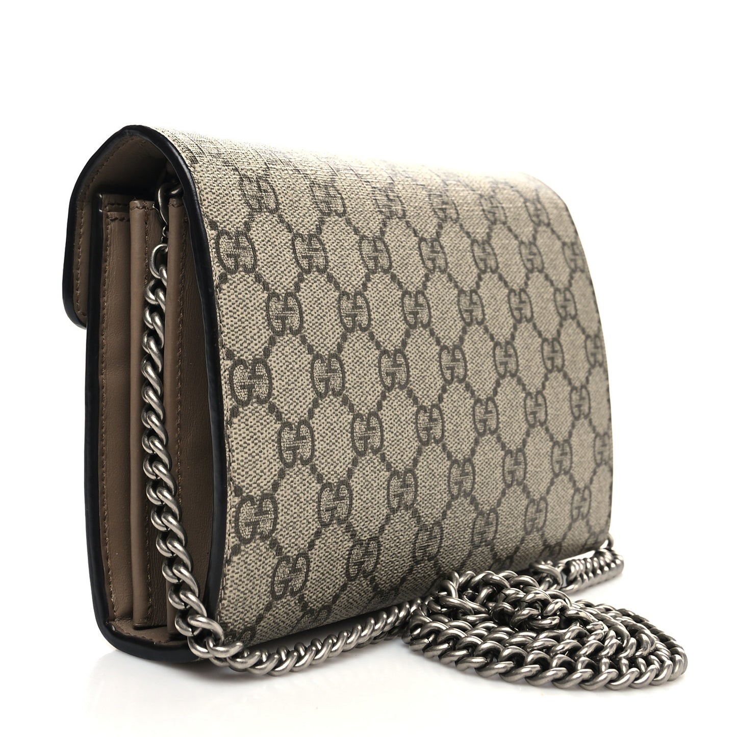 GG Supreme Monogram Mini Dionysus Chain Wallet Beige Taupe