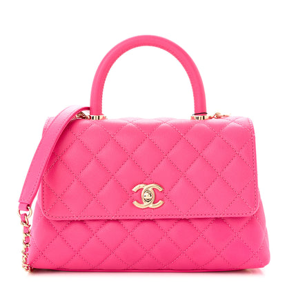 Chanel Caviar Quilted Mini Coco Handle Flap Rose 1 of 12