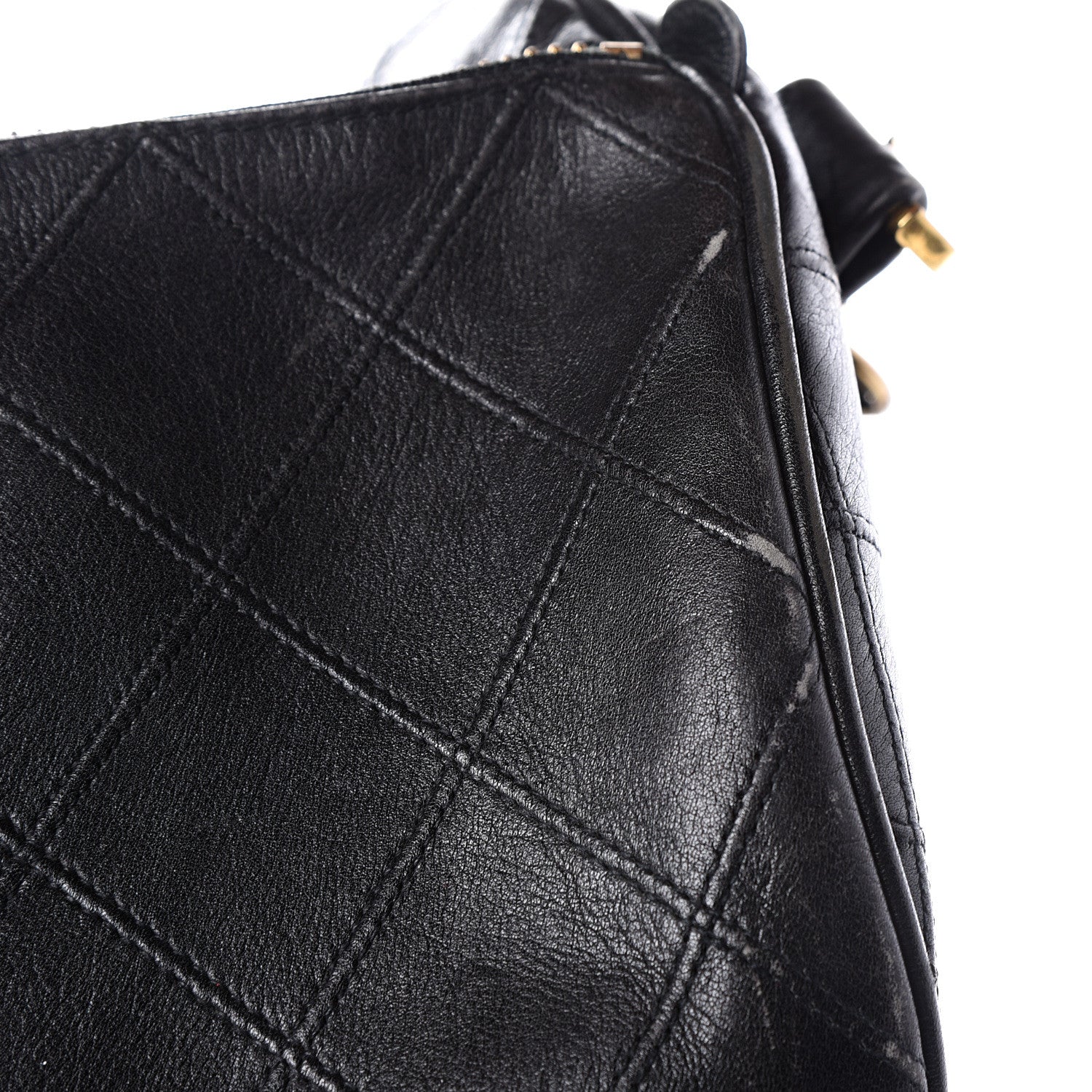 Chanel Calfskin Stitched Duffel Bag Black 16 of 21