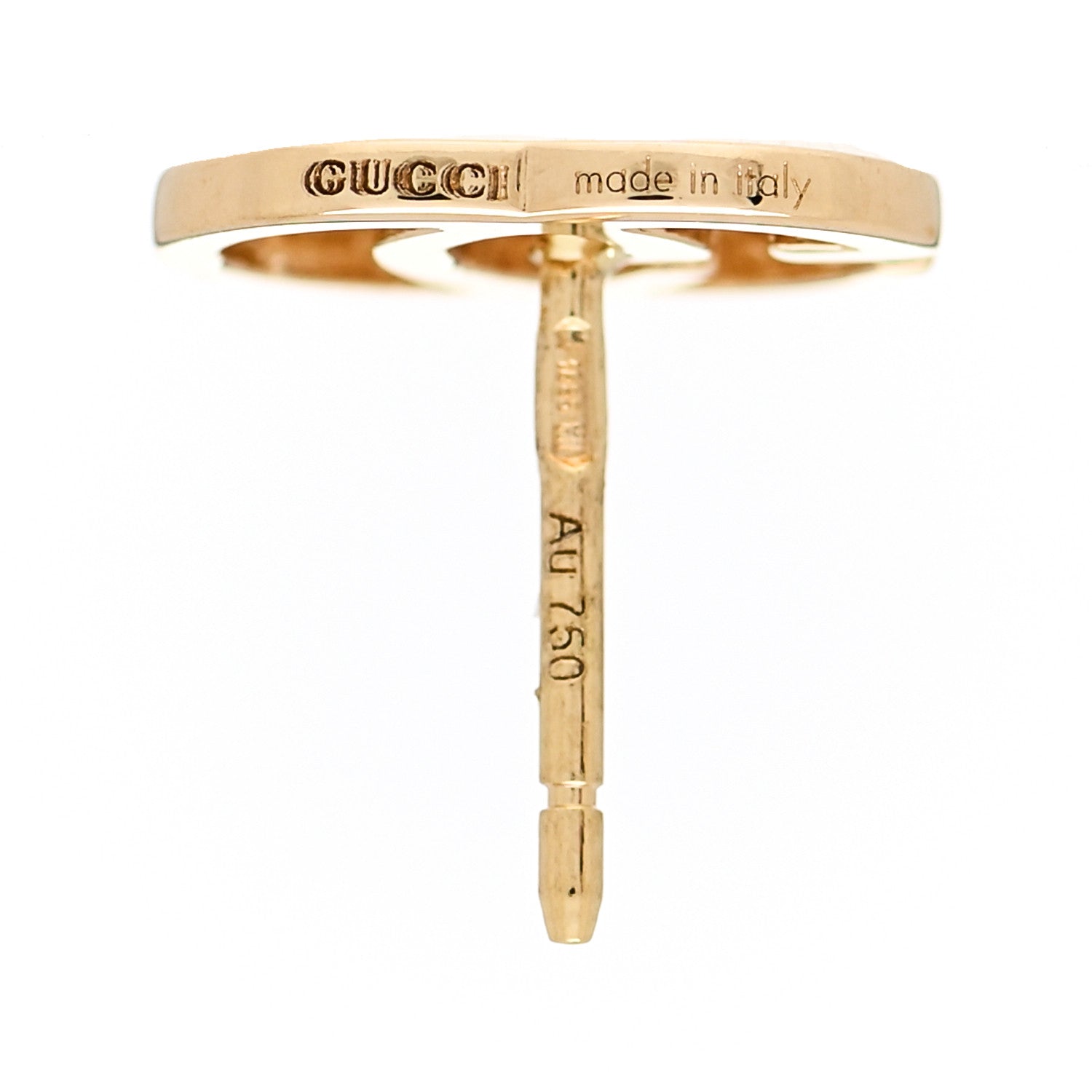 Gucci 18K Yellow Gold GG Tissue Stud Earrings 4 of 5