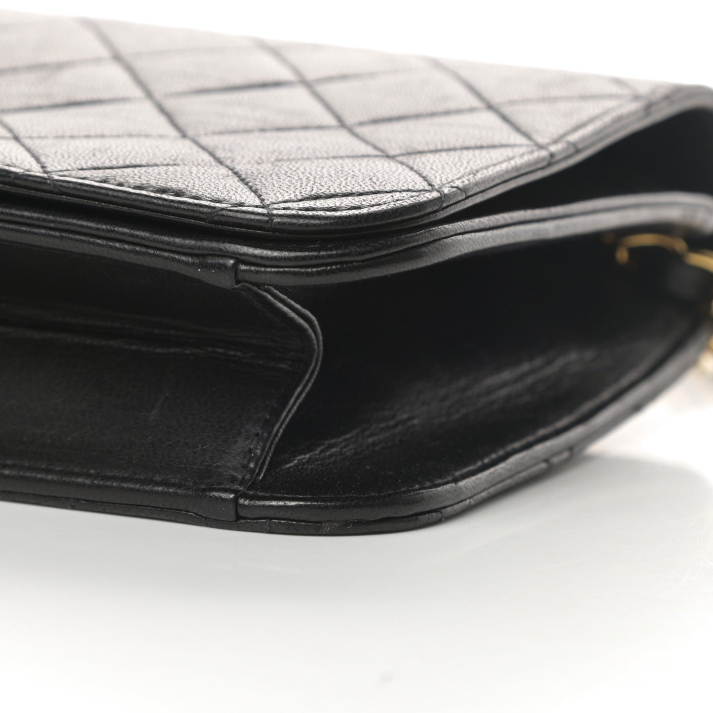 Lambskin Quilted Small Single Flap Black