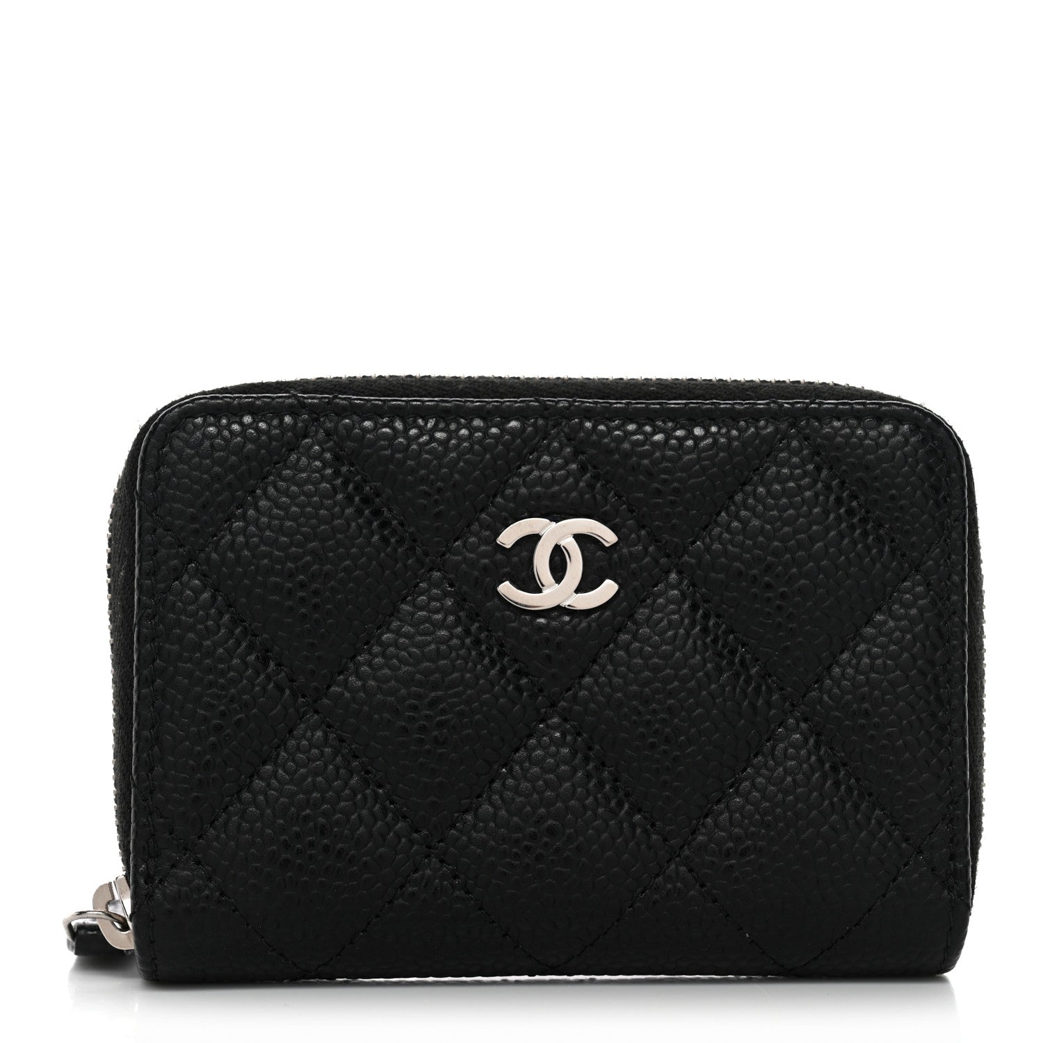 Chanel Caviar Quilted Zip Coin Purse Black 1 of 8