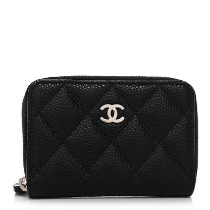 Chanel Caviar Quilted Zip Coin Purse Black 1 of 8