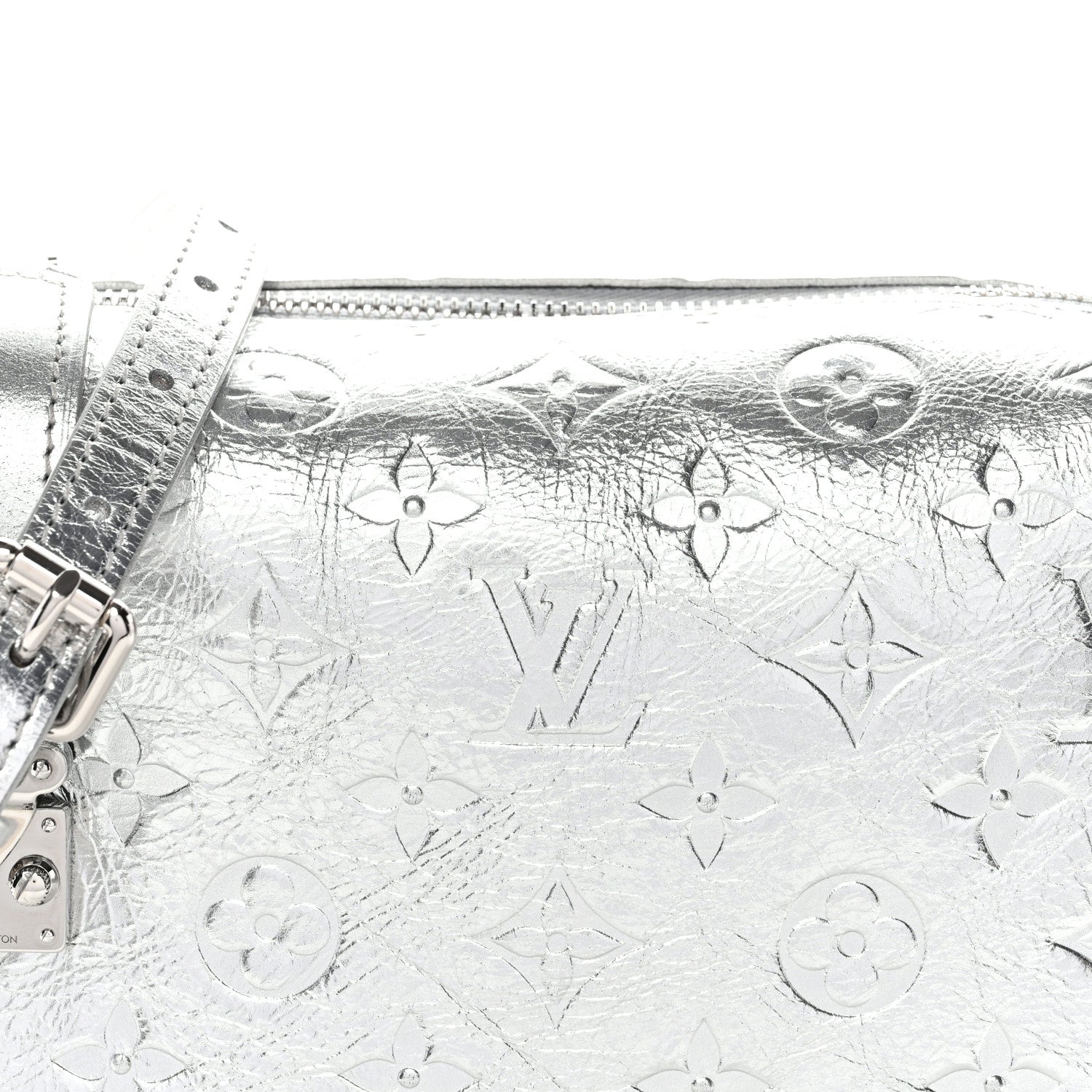 Louis Vuitton Calfskin Monogram Miroir LV Ski Side Trunk MM Silver