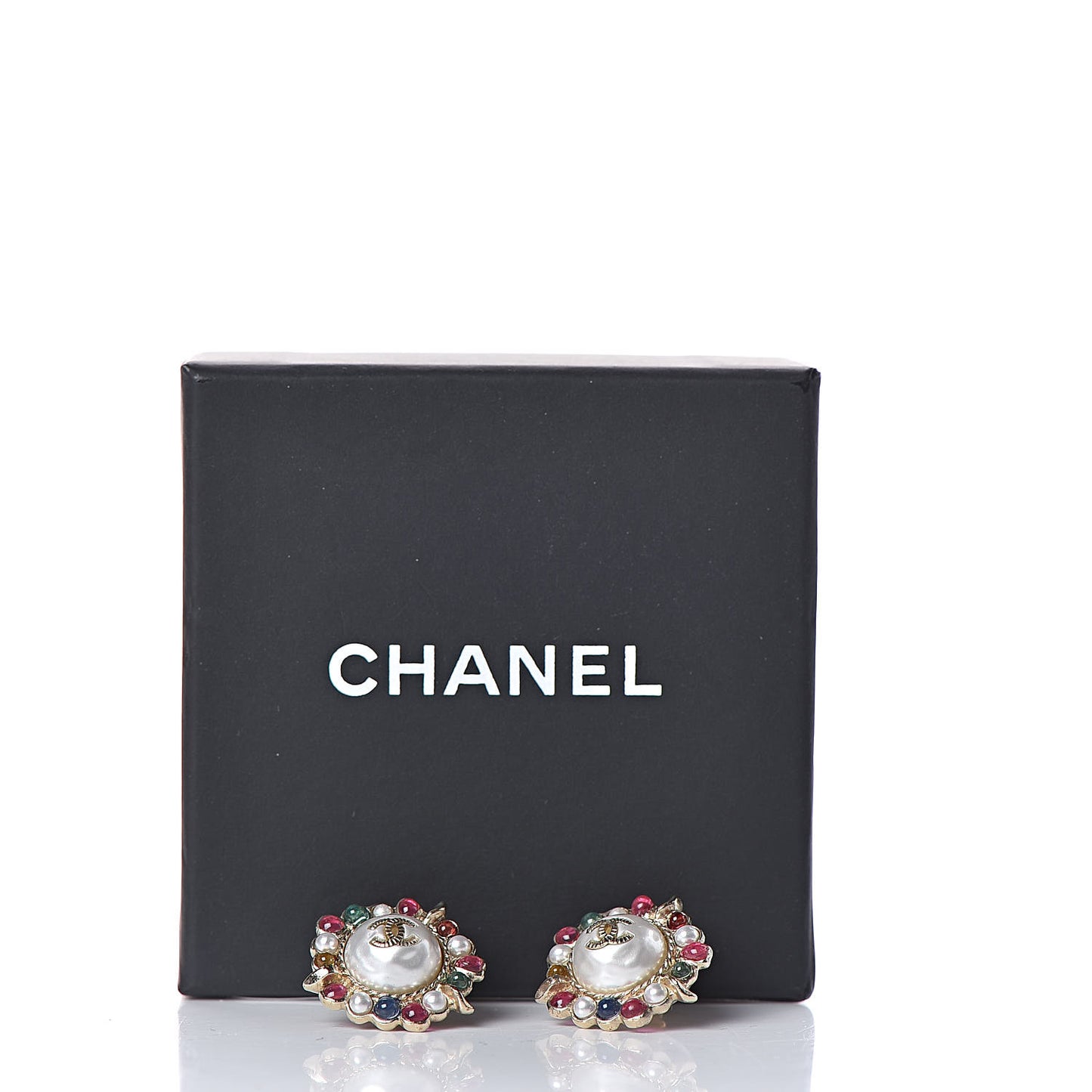 Pearl Resin CC Earrings Multicolor Gold