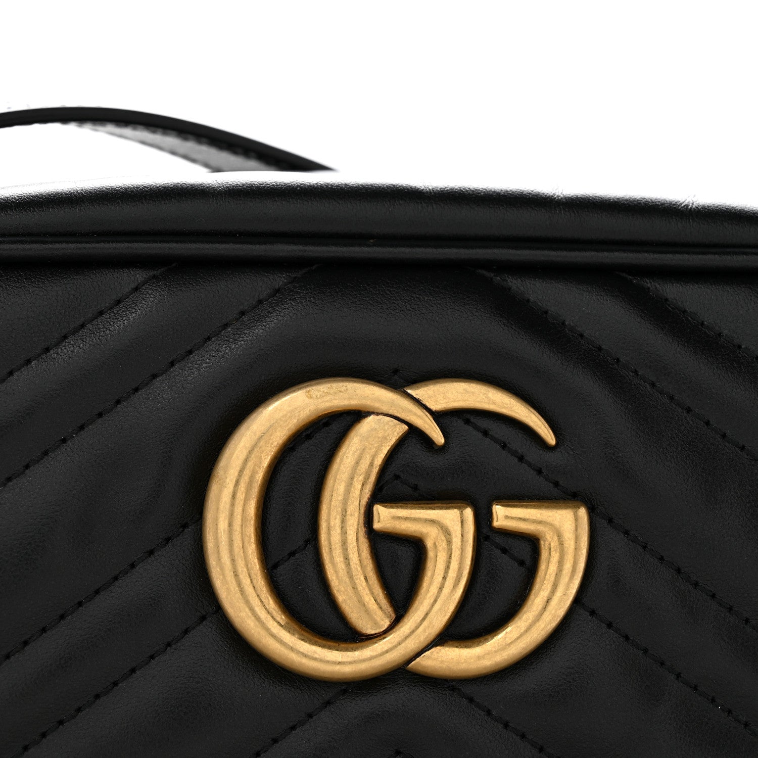 Gucci Calfskin Matelasse Small GG Marmont Chain Shoulder Bag Black 11 of 11