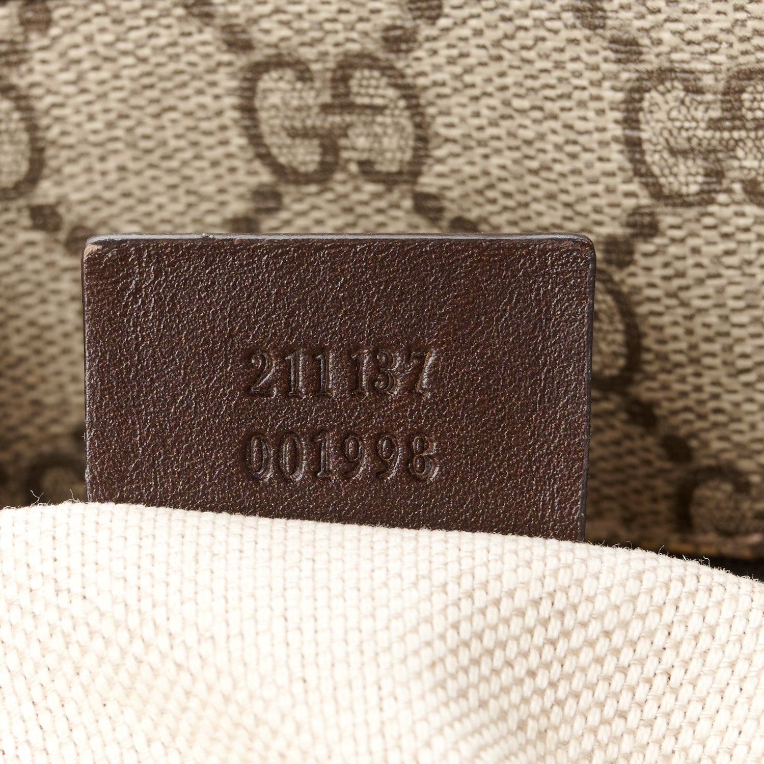 Gucci GG Supreme Monogram Medium Zippered Shopping Tote Dark Brown 7 of 14