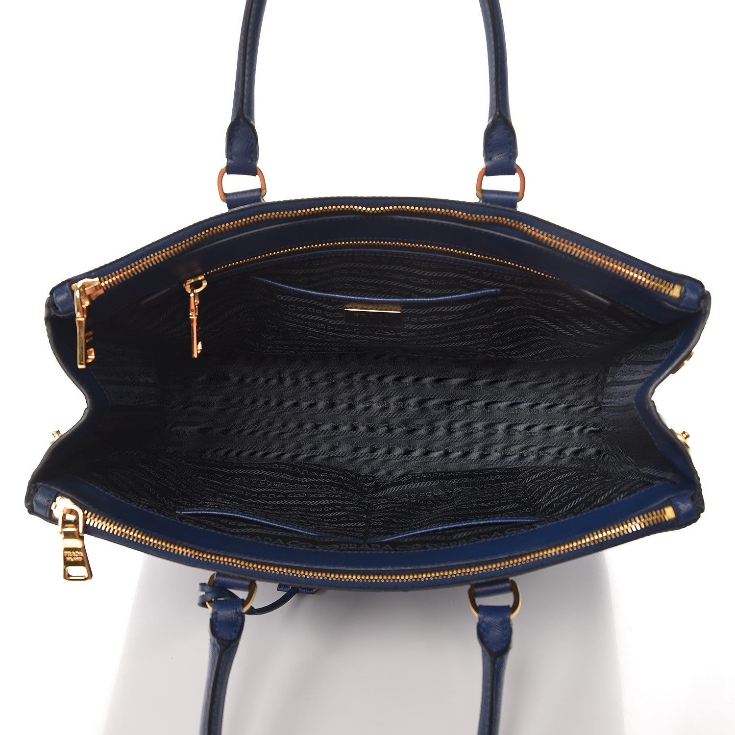 Prada Saffiano Large Galleria Double Zip Tote Bluette 5 of 14