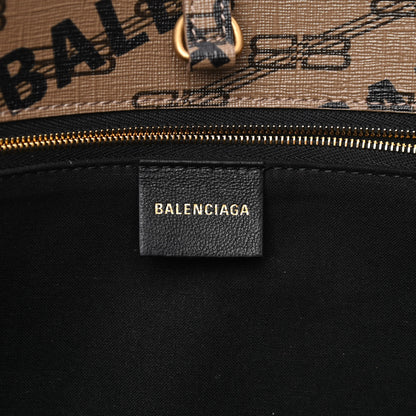 Balenciaga Coated Canvas BB Monogram Allover Logo Signature Tote Beige Brown Black 6 of 11