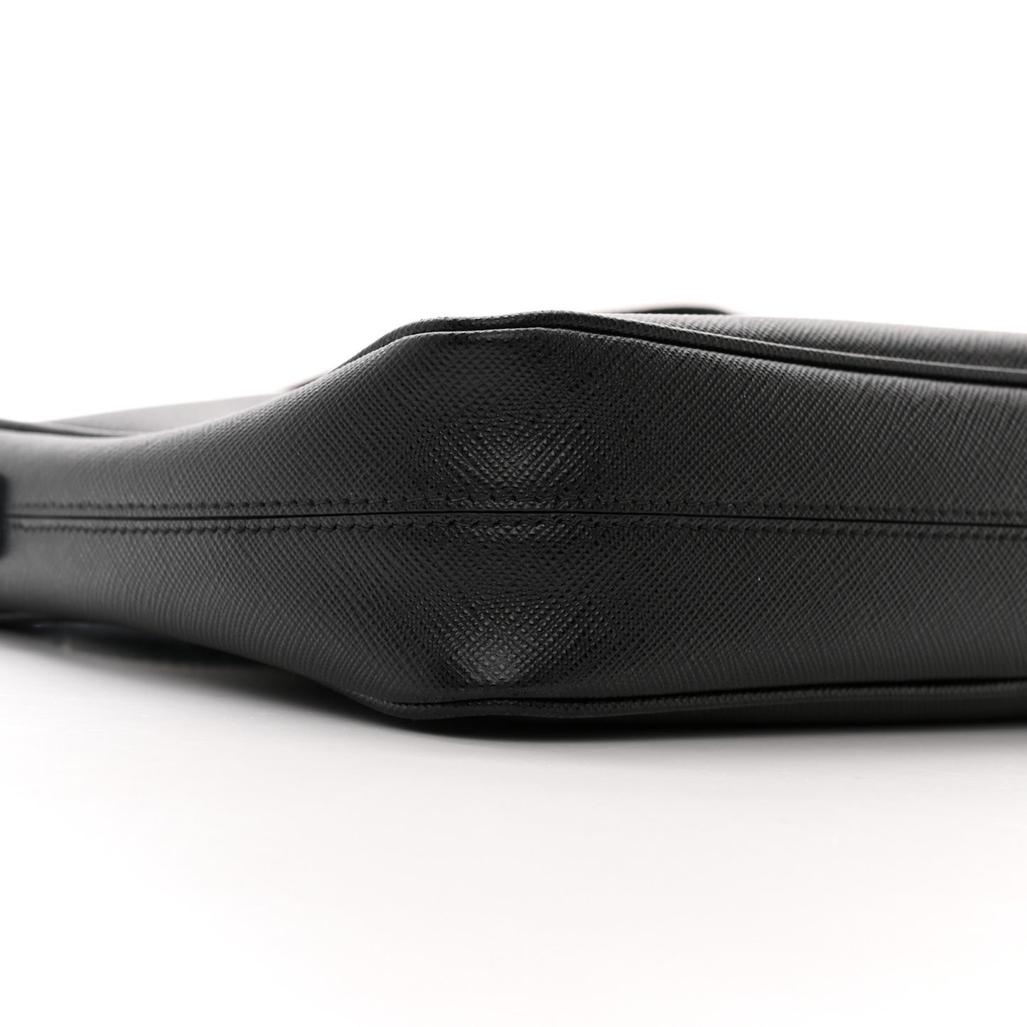 Saffiano Travel Pocket Zippered Shoulder Bag Black