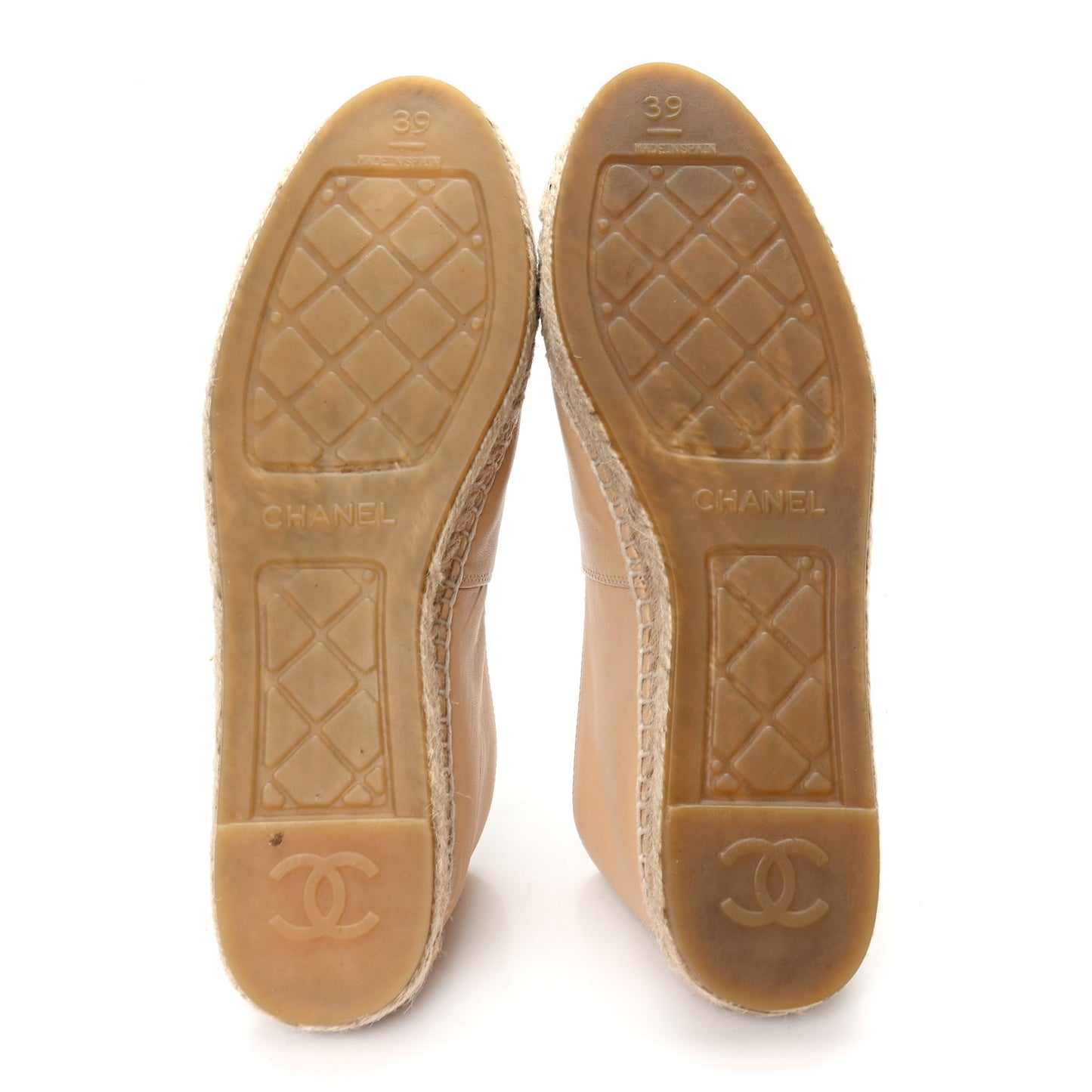 Lambskin CC Espadrilles 39 Beige Black