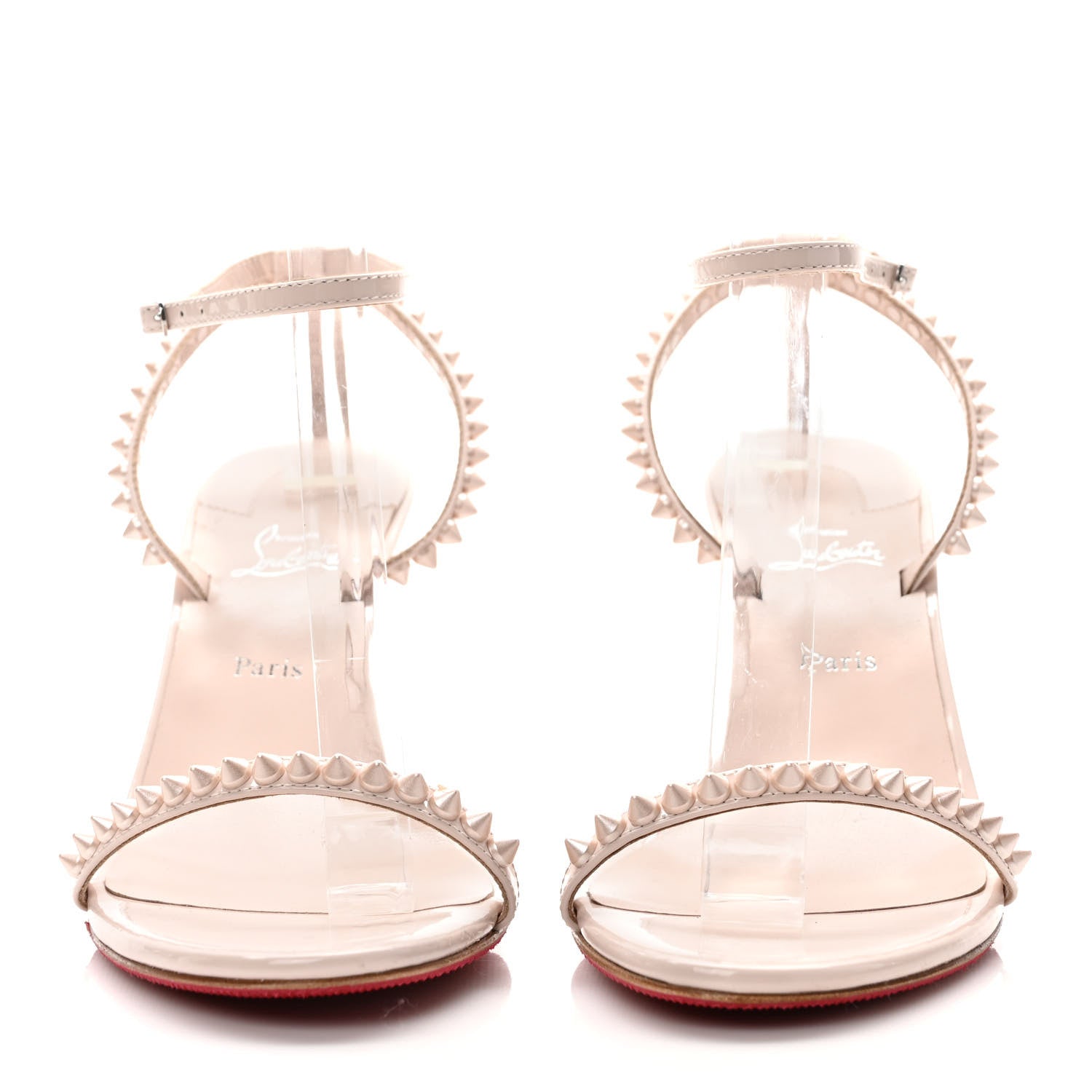 Christian Louboutin Calfskin So Me Spike 85 Wedge Sandals 38 Leche 2 of 7