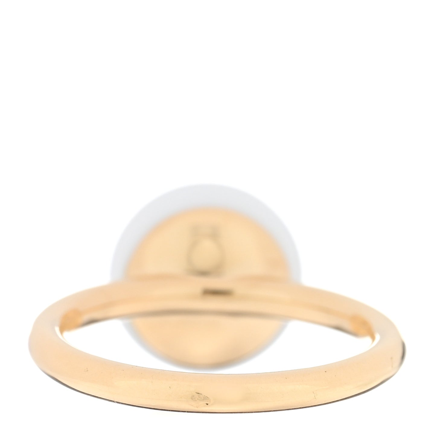 18K Yellow Gold Diamond White Agate Color Blossom Ring 51 5.75