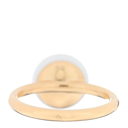 Louis Vuitton 18K Yellow Gold Diamond White Agate Color Blossom Ring 51 5.75 3 of 4