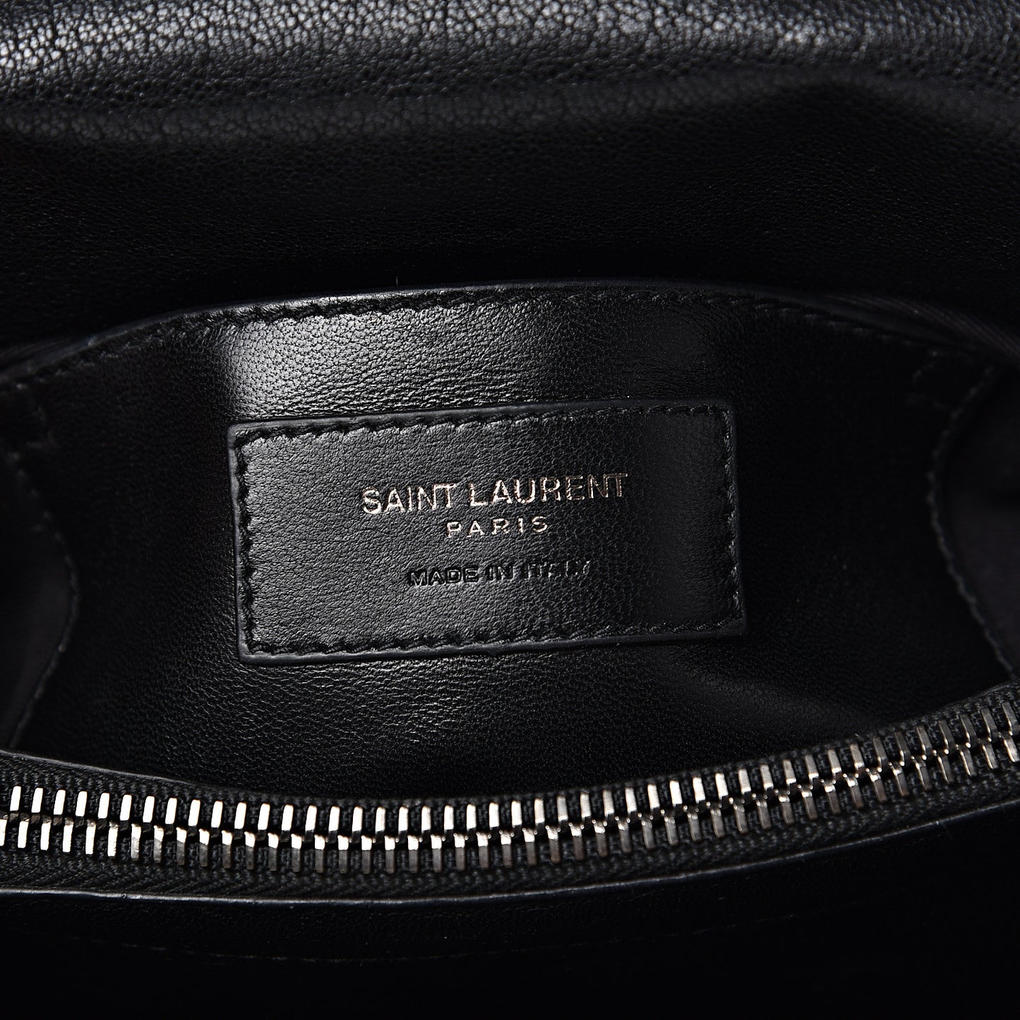 Sheepskin Matelasse Chevron Monogram Medium College Bag Black