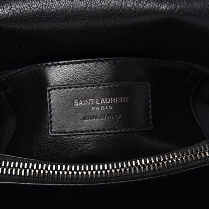 Saint Laurent Sheepskin Matelasse Chevron Monogram Medium College Bag Black 5 of 12