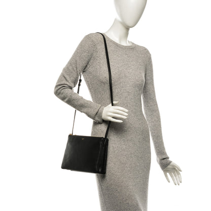 Celine Lambskin Large Trio Crossbody Bag Black 2 of 8