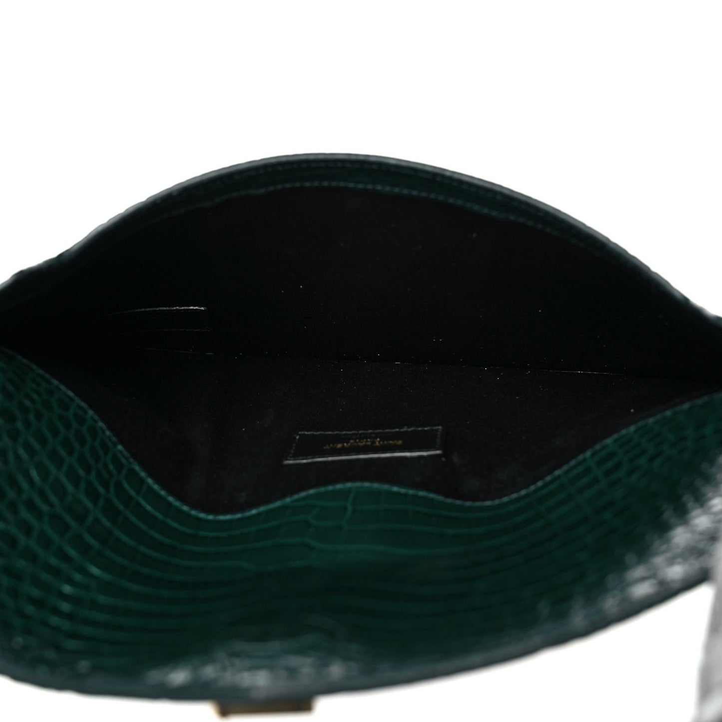Calfskin Crocodile Embossed Uptown Monogram Pouch Mint
