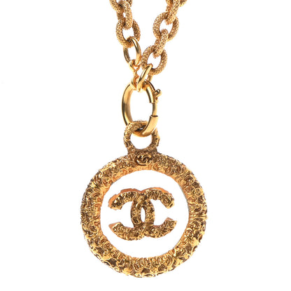 Chanel CC Pendant Long Necklace Gold 3 of 6