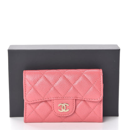 Chanel Metallic Caviar Quilted Flap Card Holder Pink 9 of 9