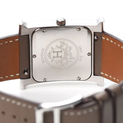 Hermes Stainless Steel Swift 26mm Heure H Hour Quartz Watch Etoupe 4 of 5